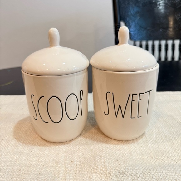 Rae Dunn Scoop Sweet Ceramic Kitchen Canisters With Lids - Picture 1 of 8